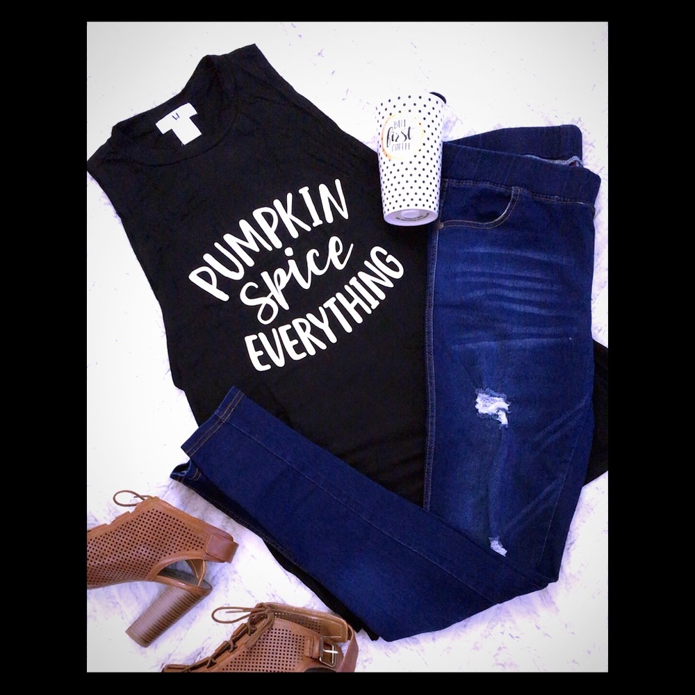 Pumpkin spice everything tank top